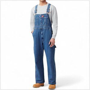 Dickies Stonewash Indigo Blue Bib Overalls Denim Carpenter NWT NEW 42 x 30